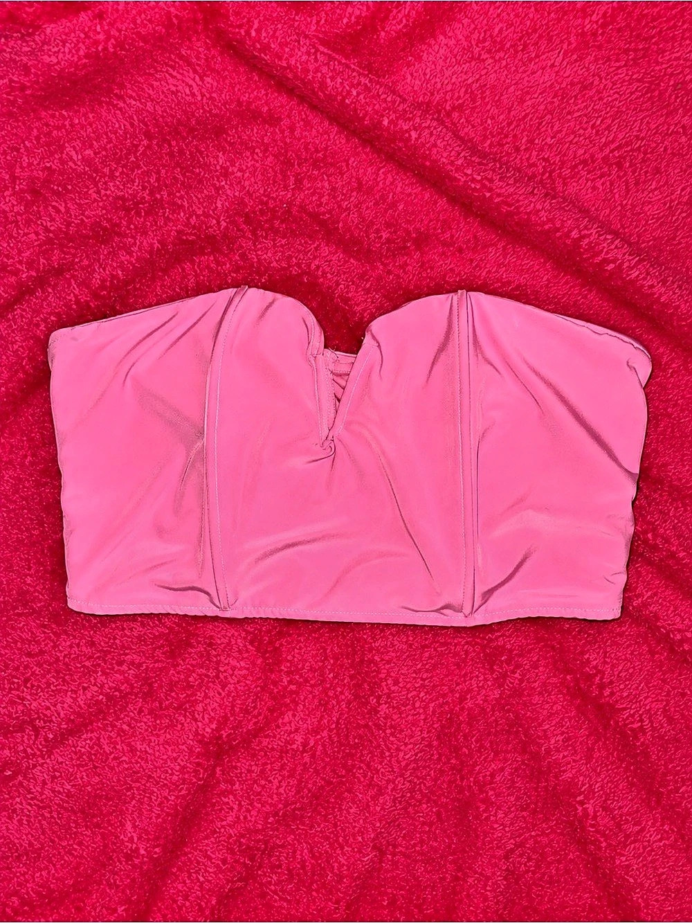 Fashion Nova Pink Bustier Crop Top Size Medium